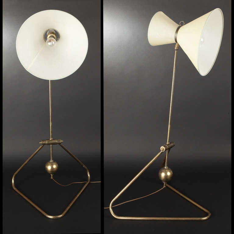 French Robert Mathieu Edition R. Mathieu Short Floor Lamp with Balance For Sale
