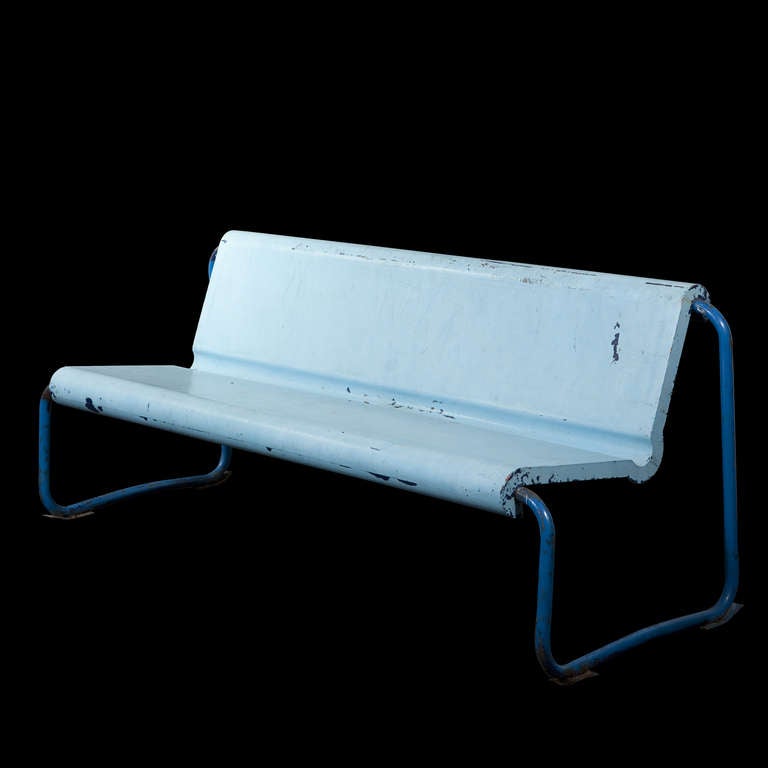 Willy Guhl Metal and Fiberglass Bench, circa 1960