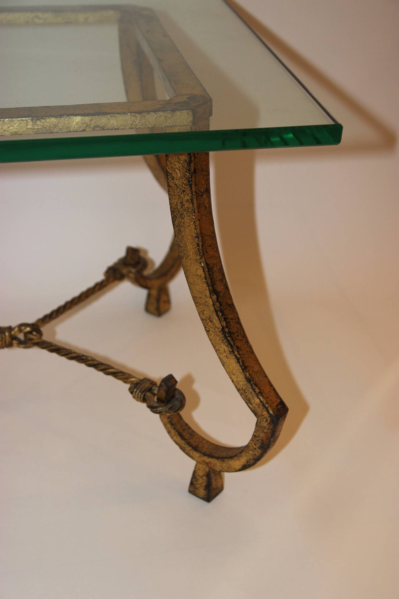 French Maison Ramsey, Gilded Iron Coffee Table, France, circa 1960