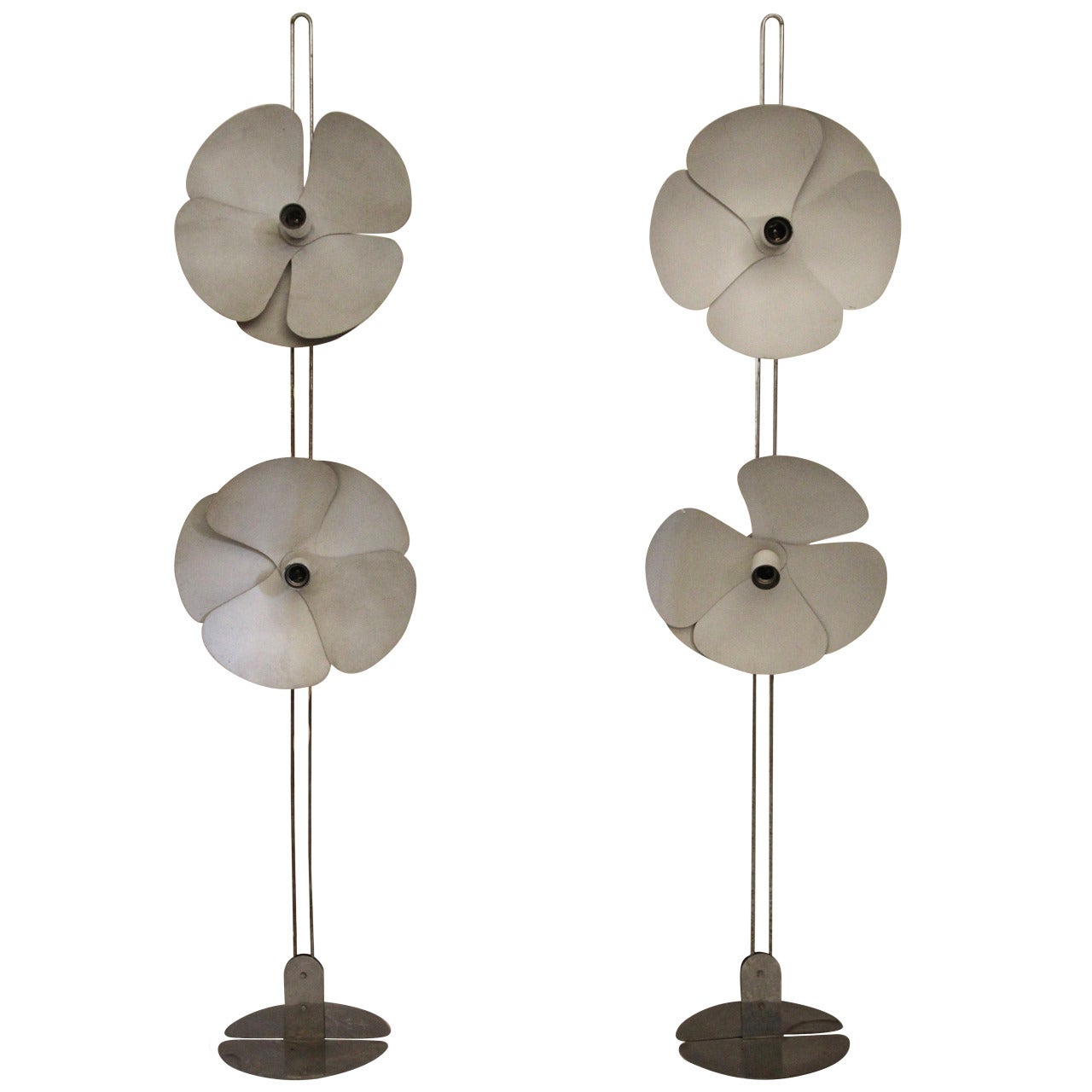 Olivier Mourgue Pair of "Flower" Floor Lamps, circa 1970 France
