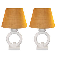 Pair of Table Lamps in the Style of Jean-Michel Frank, French, circa 2010