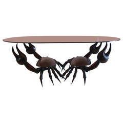 "Crabs" Coffee Table, Sculpture Volume Welder Copper, France, circa 1955