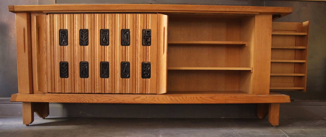 Mid-Century Modern Guillerme and Chambron, Oak Sideboard Edited by Your House, France, circa 1960