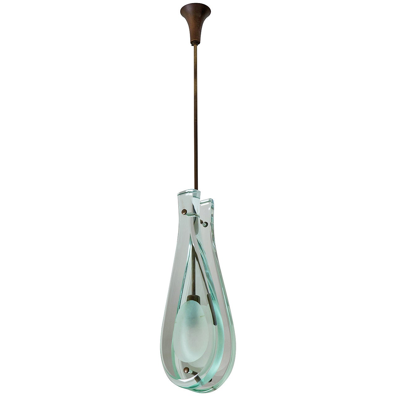 Max Ingrand, 2258 Hanging Lamp, Manufactured by Fontana Arte, Italy