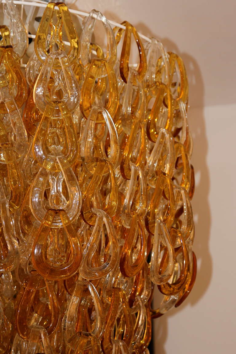Italian Mazzega style, Murano Glass chandelier, circa 1980, Italy.
