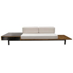 Charlotte Perriand, Bench with Drawer, Steph Simon Edition, circa 1958, France