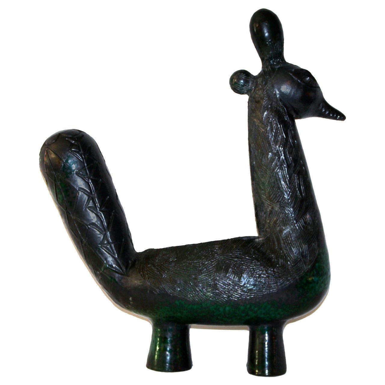 Madoura, Ceramic Sculpture, "Bird" B, France, circa 1960