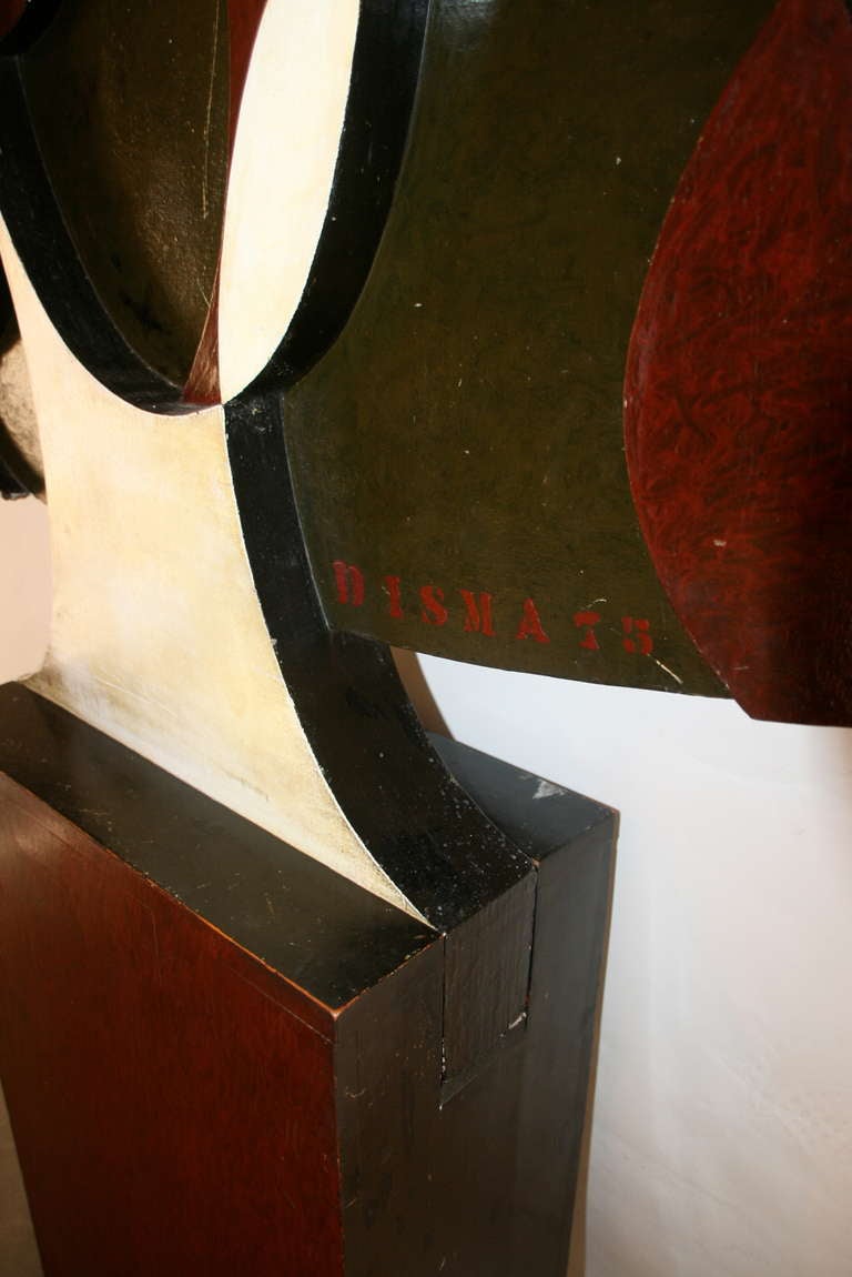 Late 20th Century Disma Tumminella, sculpture, painting wood, signed, circa 1973, Italy.