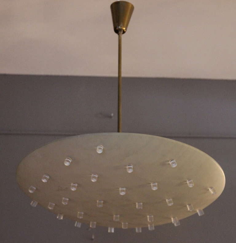 Mid-Century Modern Chandelier In The Style of Angelo Lelli, Arredoluce Production, circa 1970.