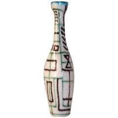 Guido Gambone Signed Ceramic Bottle, Italy circa 1960 11