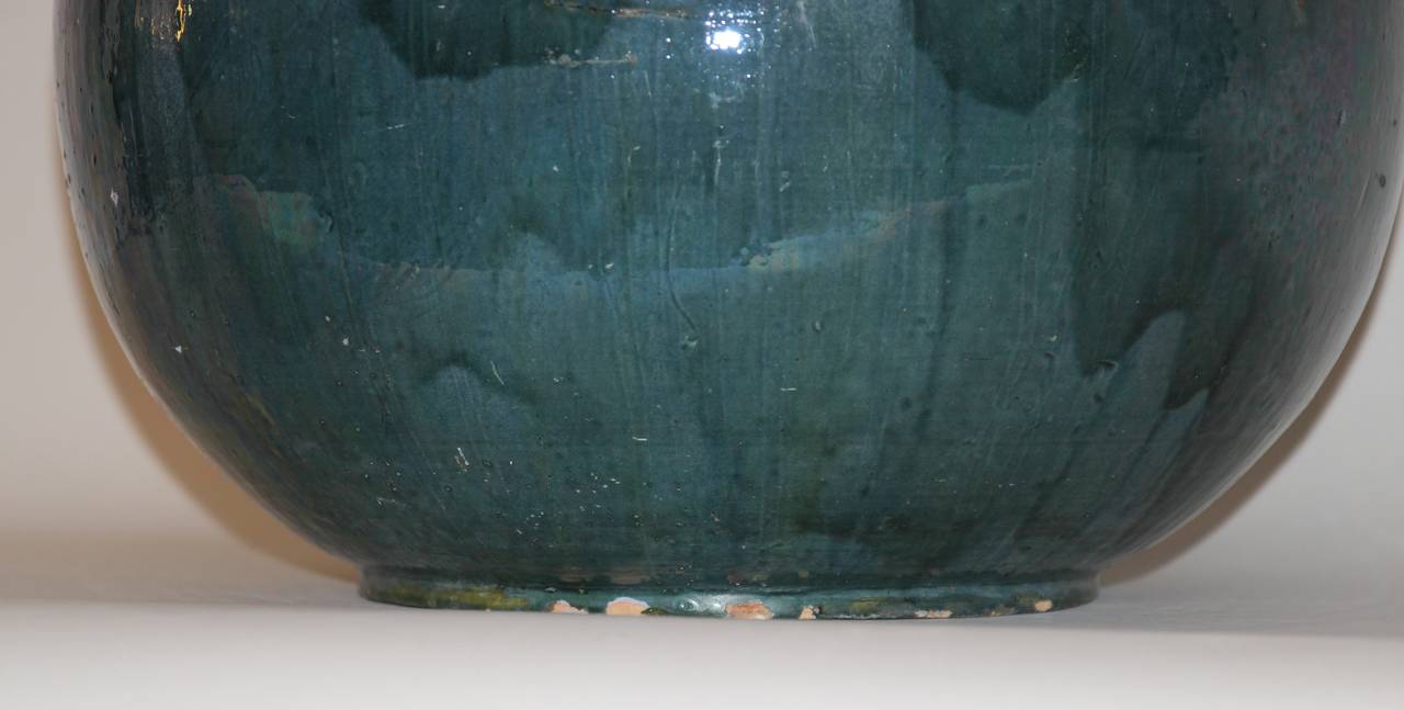 Mid-20th Century Large pottery, Signed: BIOT Glazed ceramic, Circa 1950, France.