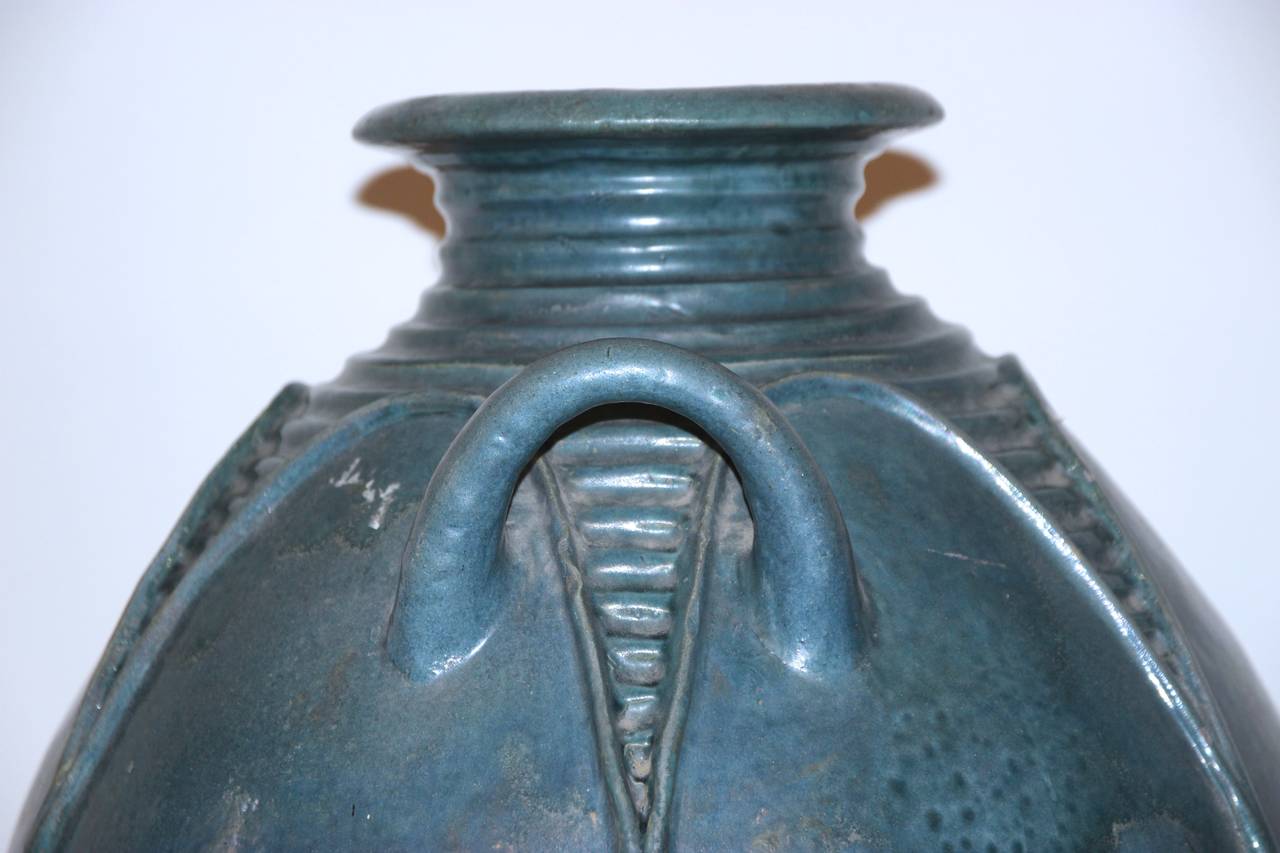 French Large pottery, Signed: BIOT Glazed ceramic, Circa 1950, France.