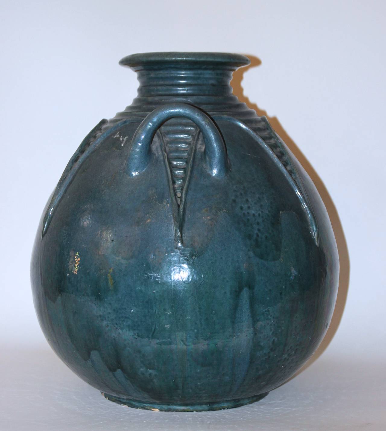 Large pottery,
Signed: BIOT, Glazed ceramic, 
Circa 1950, France.
Height: 57 cm, diameter: 42 cm.