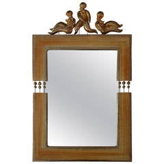 Decorative Ceramic Mirror by Georges Pelletier, France, Signed, circa 1960. 8