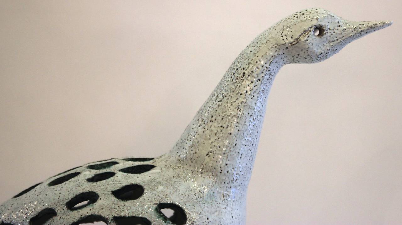 Glazed Camos, Ceramic Bird Vallauris, Signed Camos Vallauris, circa 1960, France