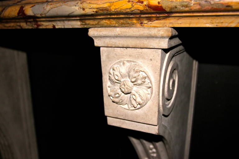 Pair of Consol Tables in Sculpted Sarrancolin Marble, circa 1900 France 3