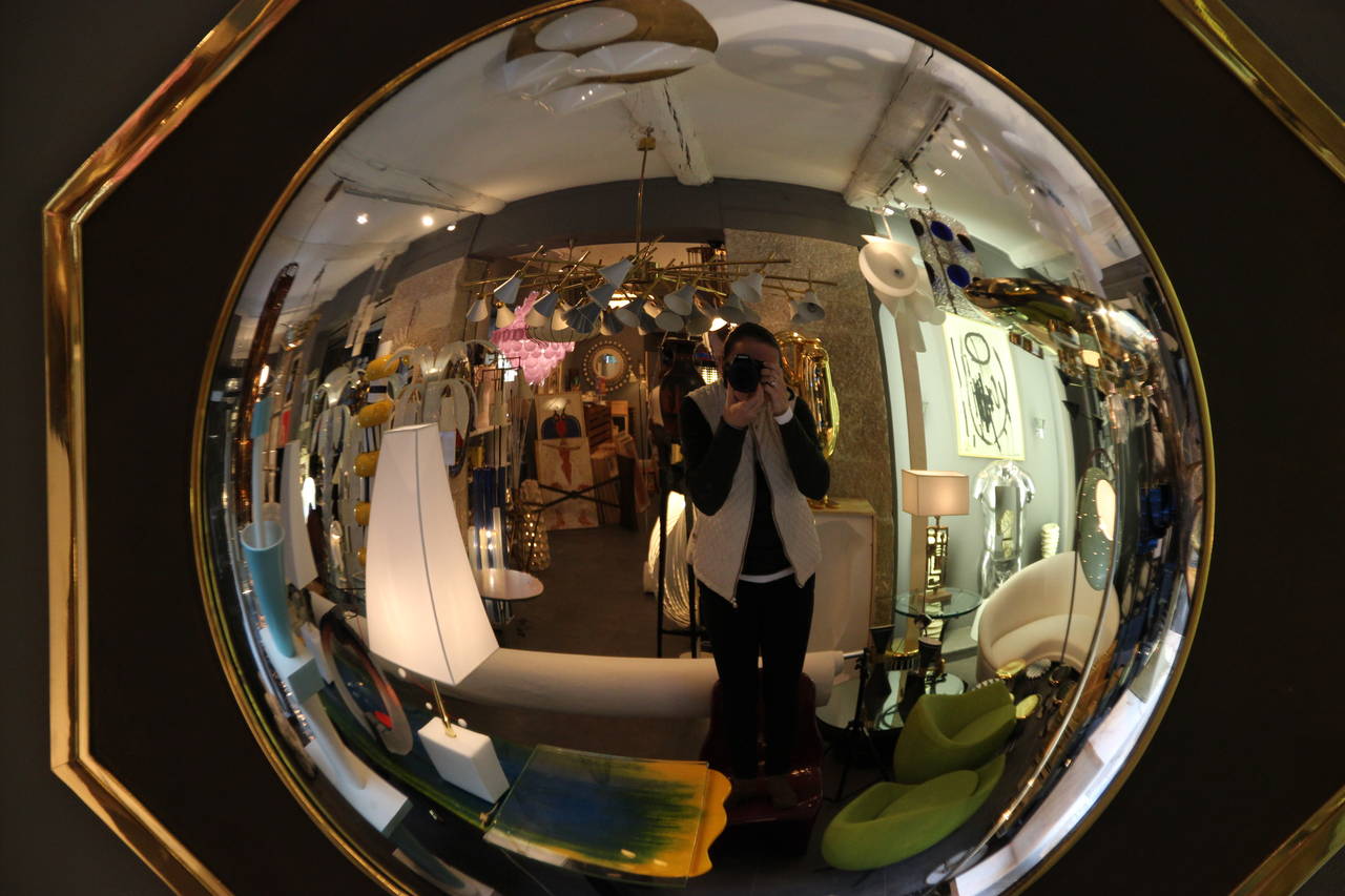 Oval Wall Mirror in the Style of Maison Jansen, circa 1970, France In Good Condition For Sale In Nice, Cote d' Azur