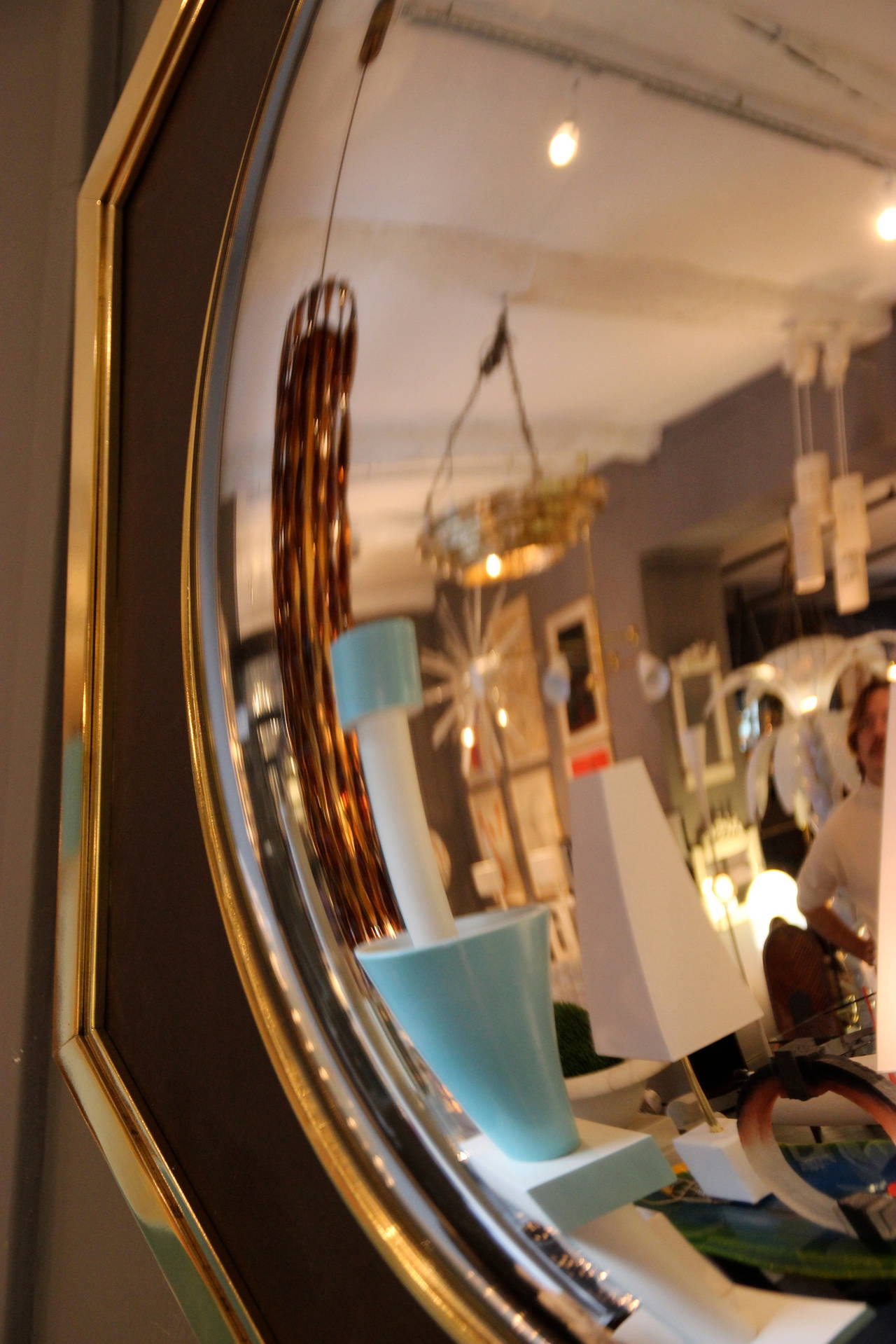 Late 20th Century Oval Wall Mirror in the Style of Maison Jansen, circa 1970, France For Sale