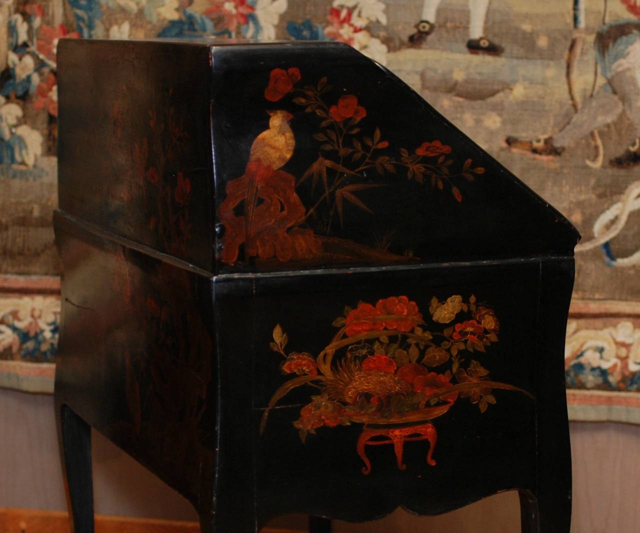 Louis XV Vernis Martin Bureau Abattant In Good Condition For Sale In Nice, Cote d' Azur