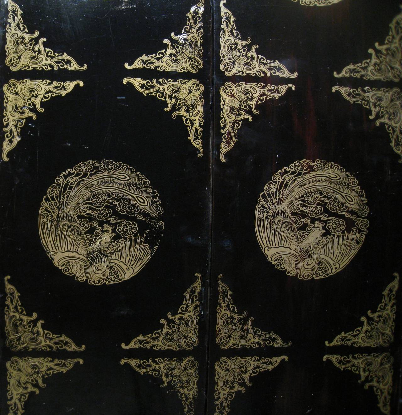 Lacquer Chinese Screen, 19th Century For Sale 5