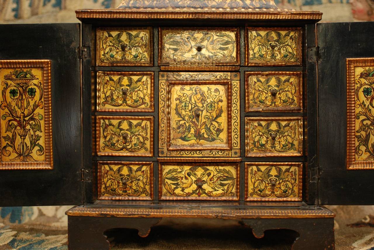 Wood Small Italian 17th Century Cabinet For Sale