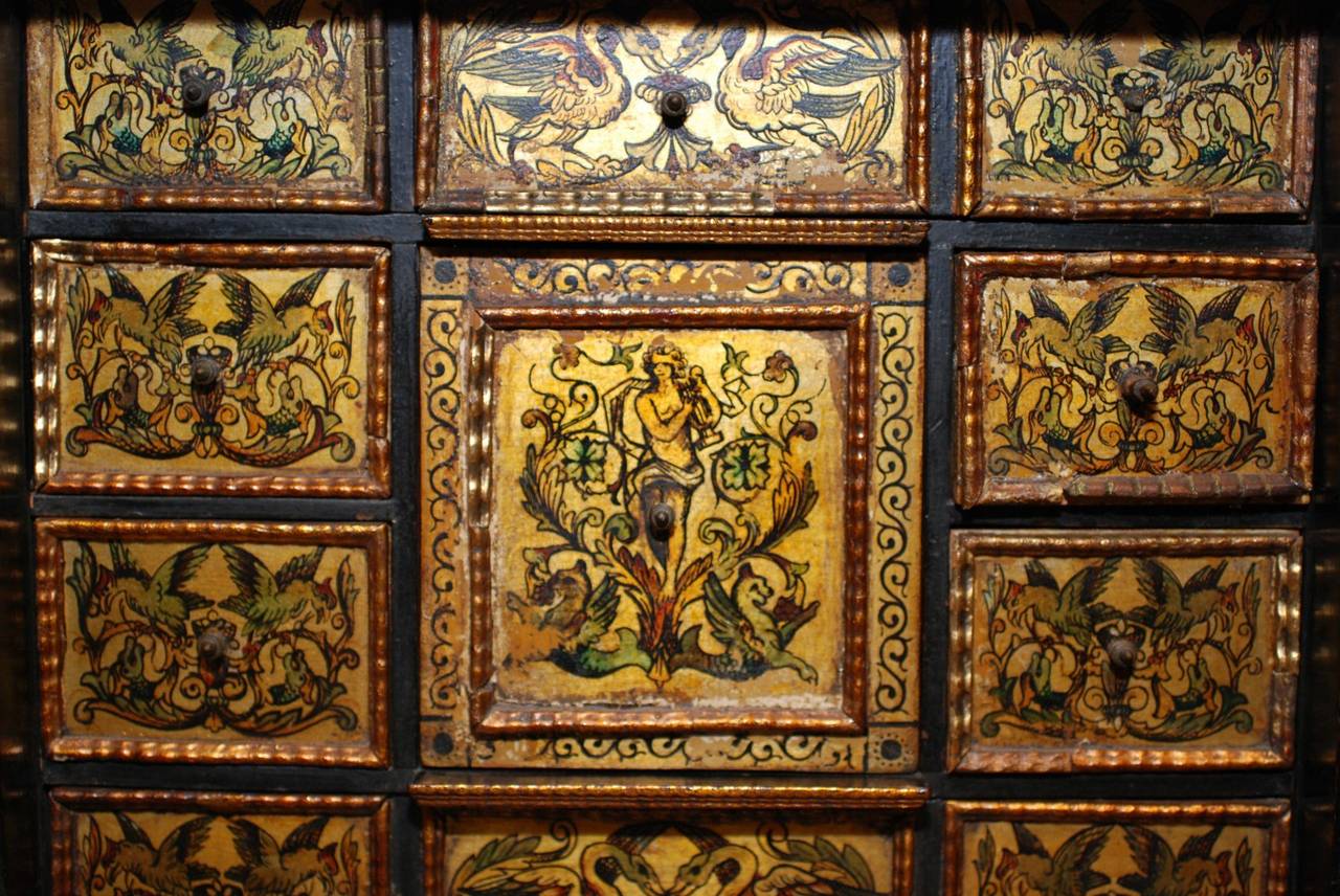 Baroque Small Italian 17th Century Cabinet For Sale
