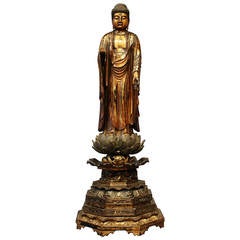 Buddha Standing on a Lotus, Edo Japan 18th Century