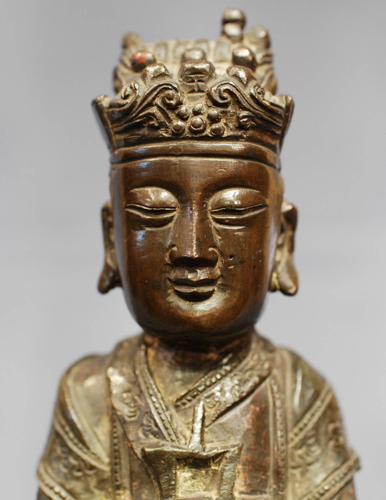 Ming Dignitary Patinated Bronze, 17th Century