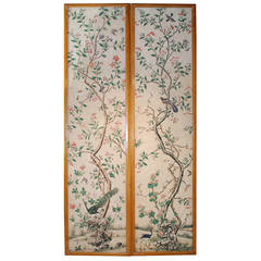 Antique Pair of Italian Wallpaper Panels, 18th Century