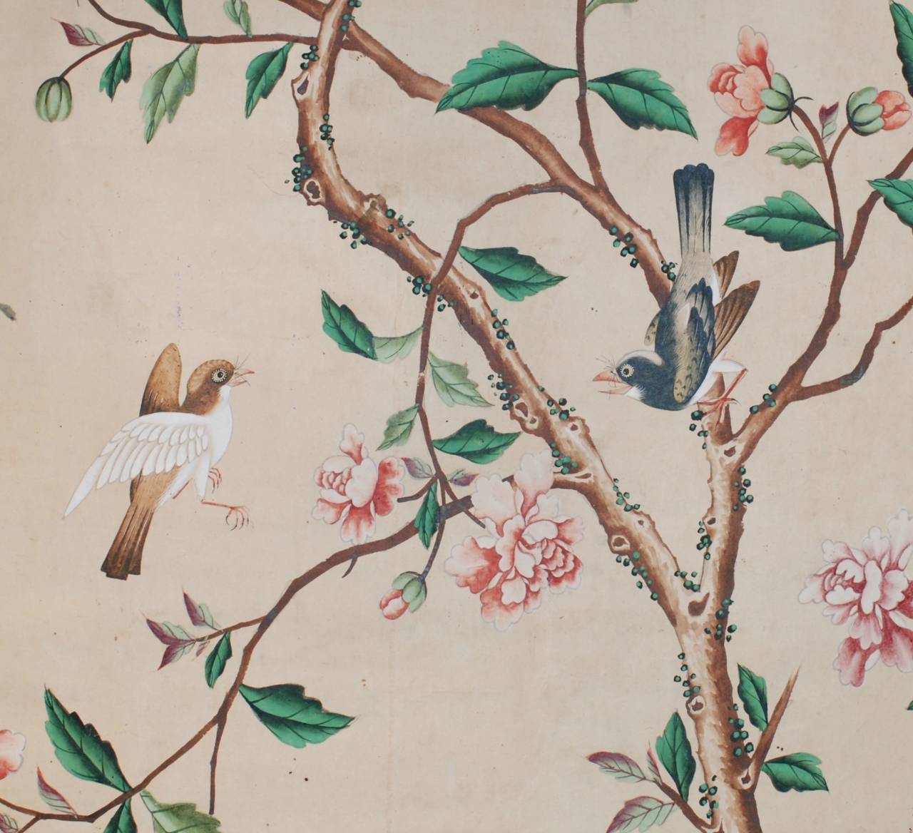 18th Century and Earlier Pair of Italian Wallpaper Panels, 18th Century For Sale