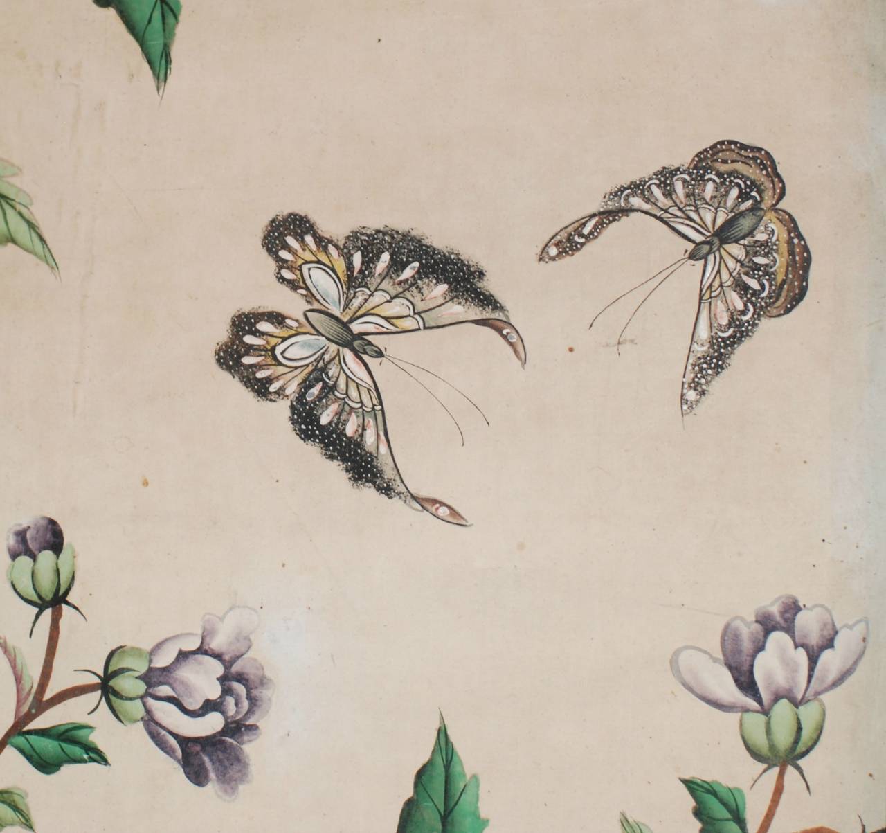 Paper Pair of Italian Wallpaper Panels, 18th Century For Sale