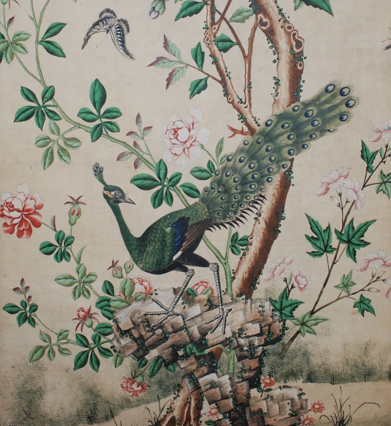 Pair of Italian Wallpaper Panels, 18th Century For Sale 1