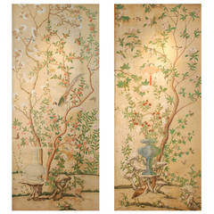 Set of Three Impressive Italian Wallpaper Panels, 18th Century