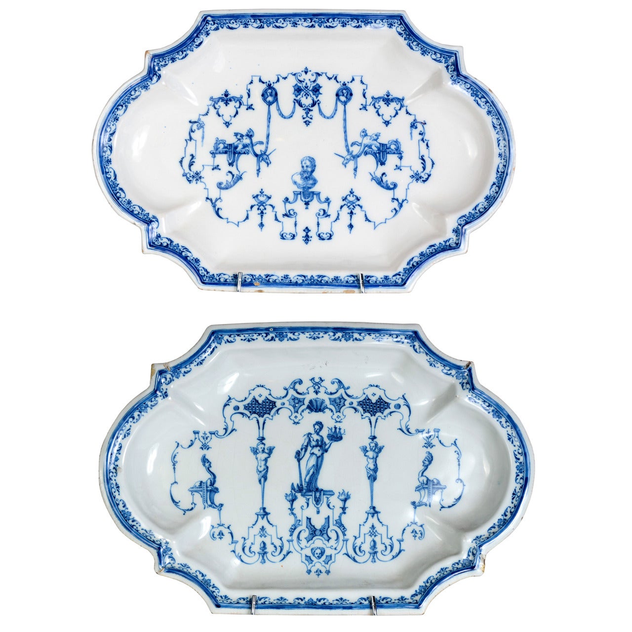 Pair of Dishes of Moustiers Faience 18th Century