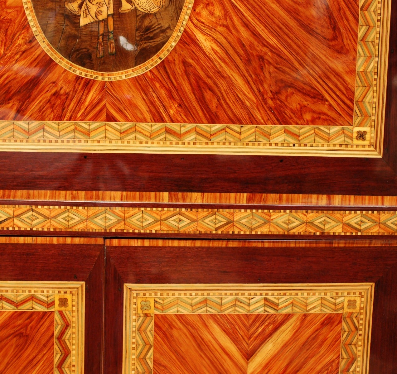 Wood French Tulipwood Amaranth and Marquetry Louis XVI Secretaire À Abattant For Sale