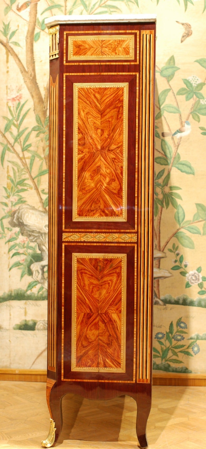 18th Century and Earlier French Tulipwood Amaranth and Marquetry Louis XVI Secretaire À Abattant For Sale