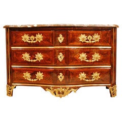 Impressive Louis XV Ormolu-Mounted and Brass-Inlaid Kingwood Commode Impressive Louis XV Ormolu-Mounted and Brass-Inlaid Kingwood Commode