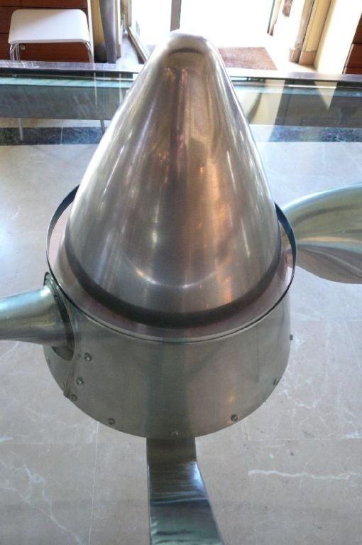 Steel Table With Airplane Propeller