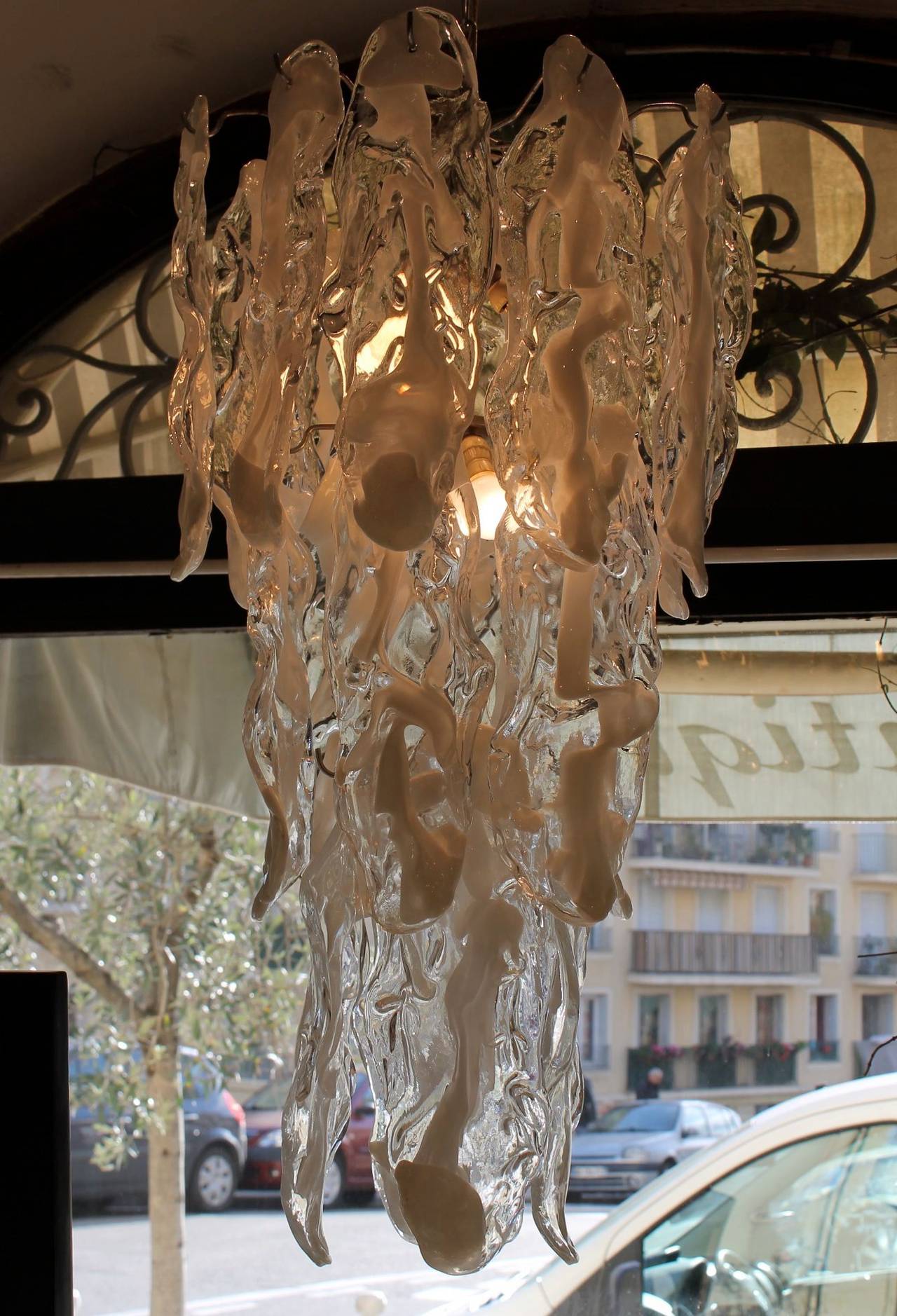 Italian Mazzega, Murano chandelier in Glass, 1970 Italy For Sale