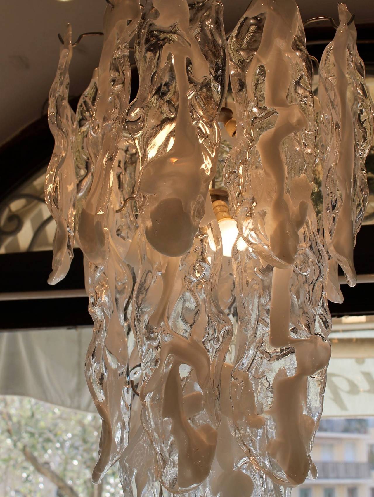 Mazzega, Murano chandelier in Glass, 1970 Italy In Good Condition For Sale In Nice, Cote d' Azur