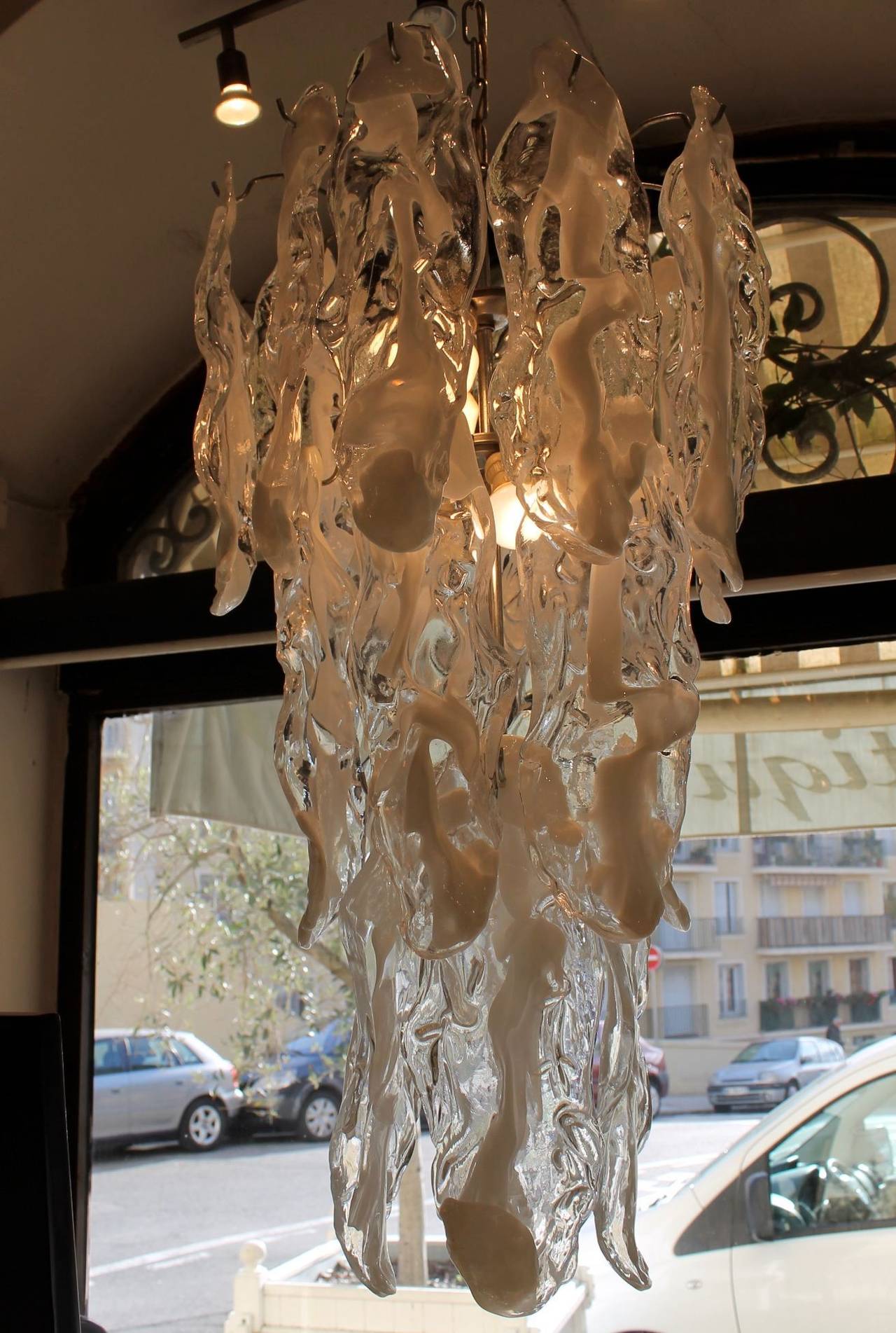Mazzega, Murano chandelier in Glass, 1970 Italy For Sale 1