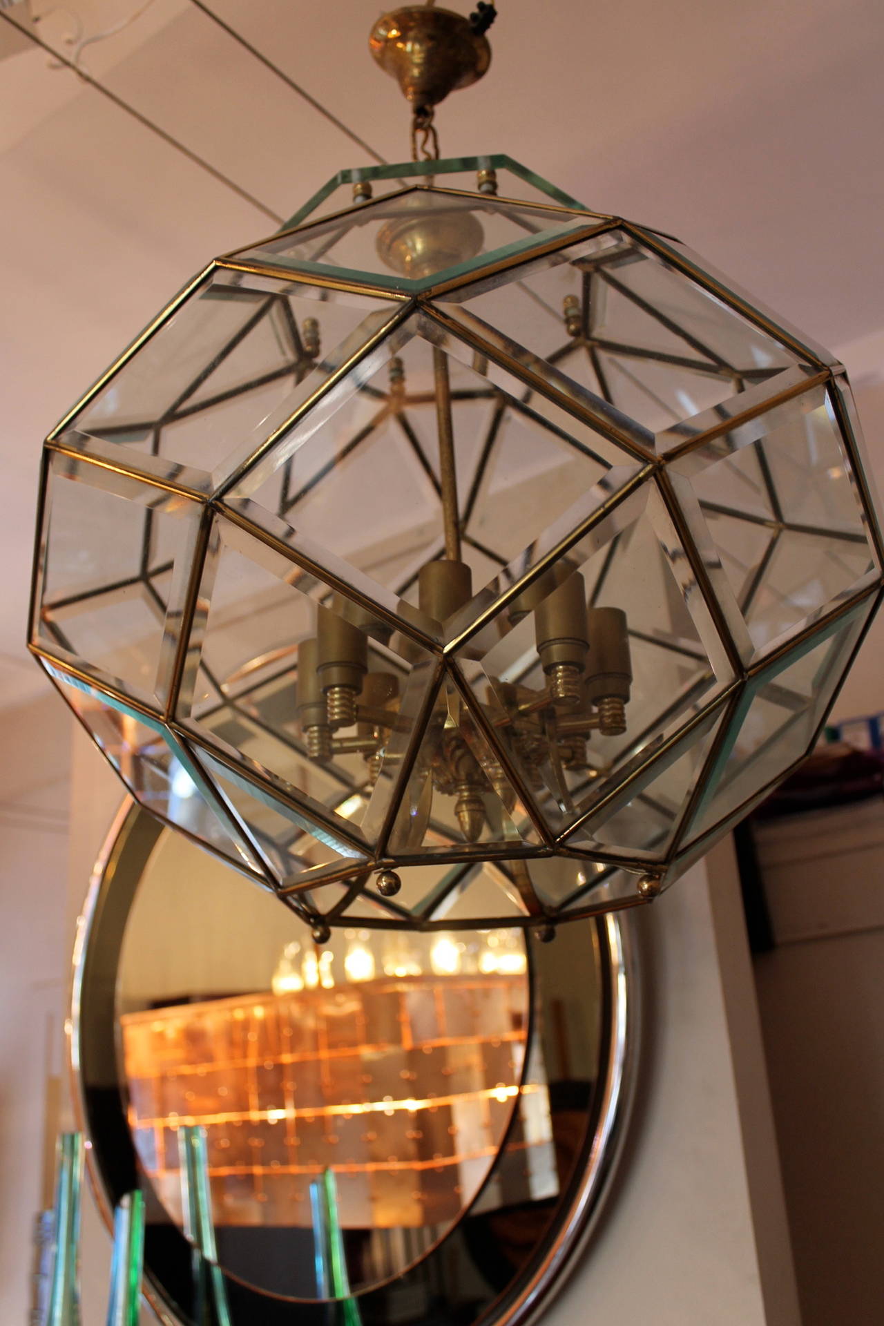 Glass Italian 1950 s, chandelier