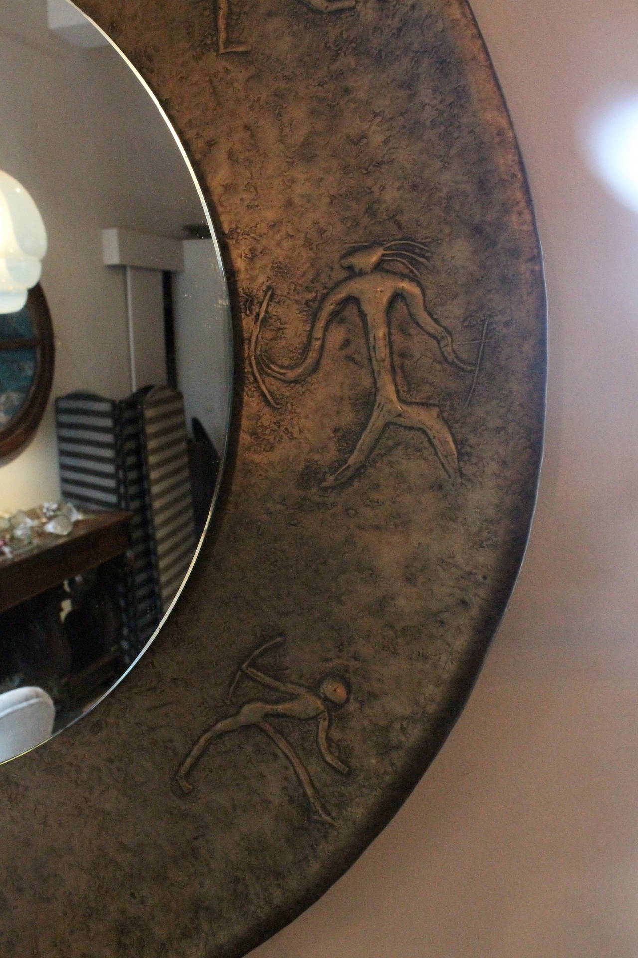 Beaux Arts Mirror and Console by Angelo Bragalini For Sale