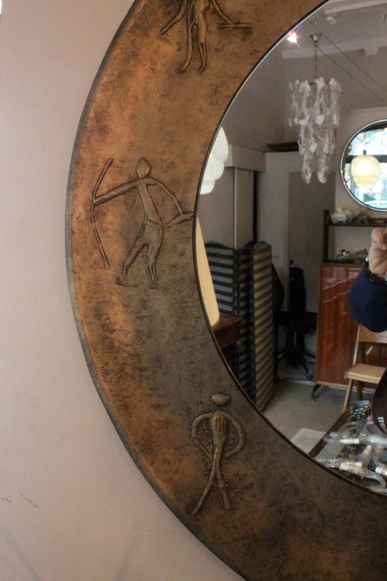 Italian Mirror and Console by Angelo Bragalini For Sale