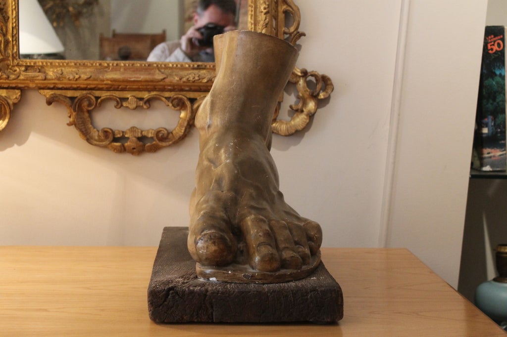 1940's Foot In Plaster on a wooden stand