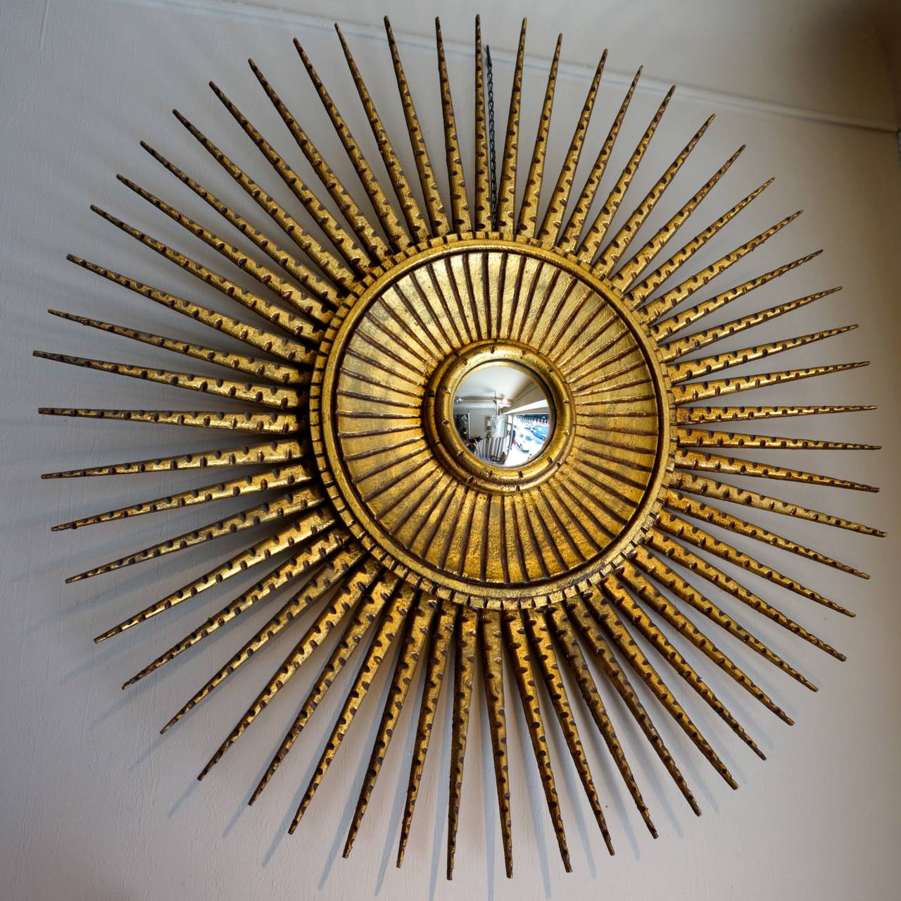 French Sunburst Mirror In Excellent Condition For Sale In Nice, Cote d' Azur