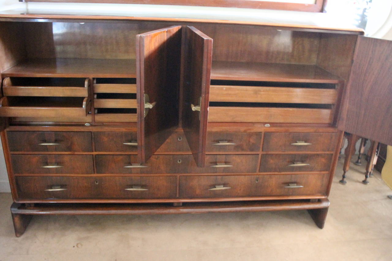 Wood Mid-Century Italian Rosewood Dresser For Sale