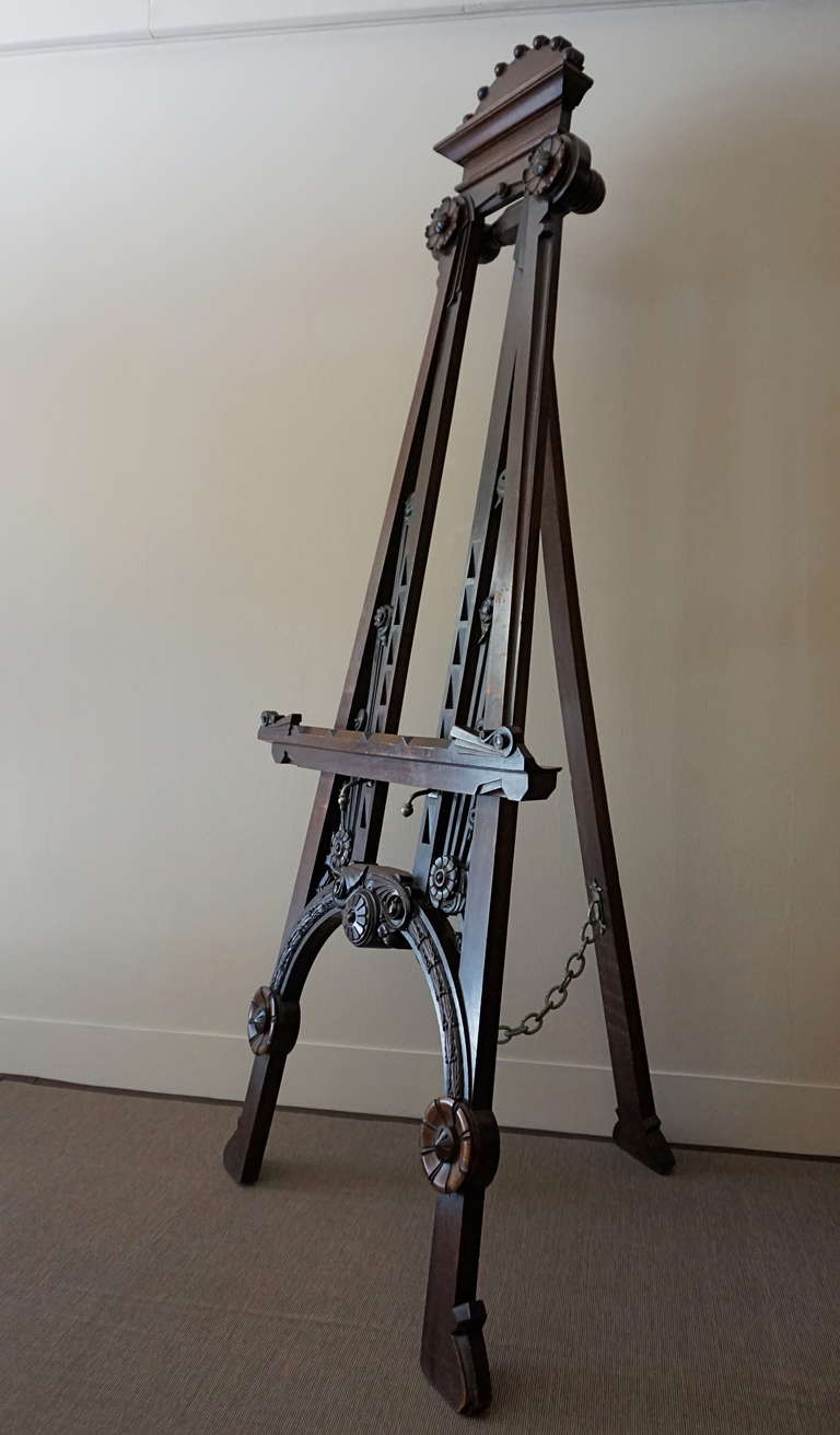 Walnut 19th c.Large easel for display . Barcelona .