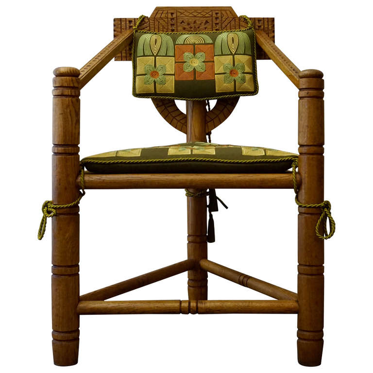 20th Century Swedish Three-Legged Monk Armchair