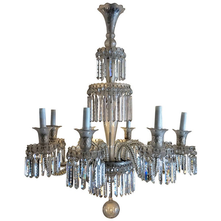 1900 Crystal Chandelier with Eight Lights